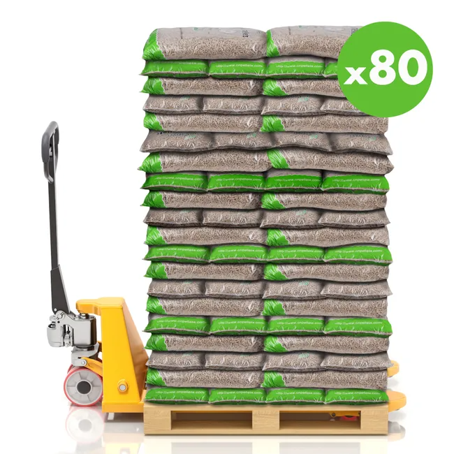 WOOD PELLETS – Houtpellets zak 15 KG – X80 zakken – 1200KG – ENERVER
